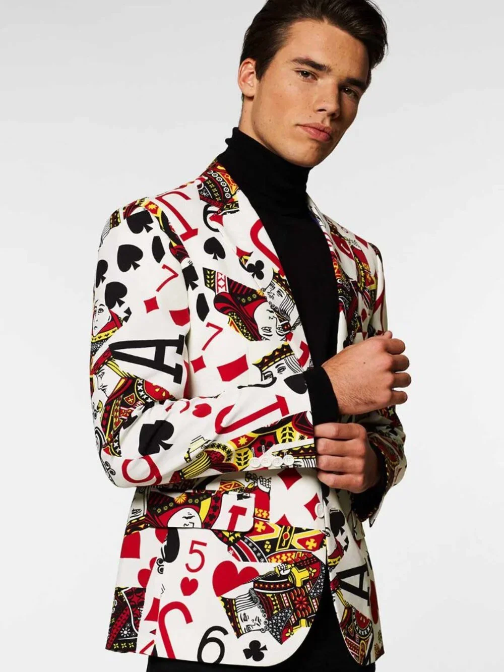 Opposuits Poker Night Jacket King of Clubs Casino Party Halloween Card Blazer 48